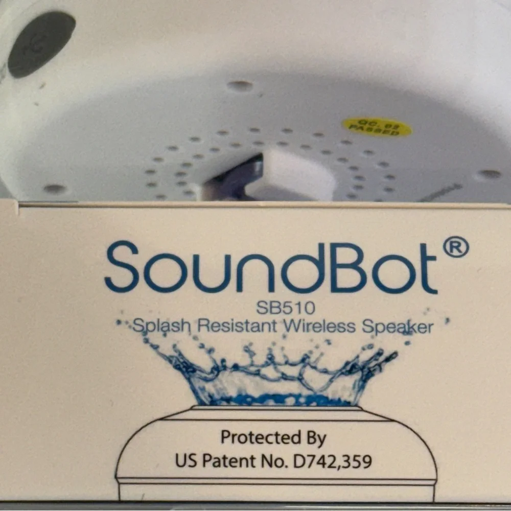 🆕  SoundBot SB510 Splash Resistant Wireless Bluetooth Speaker – White – 🆕 in Box